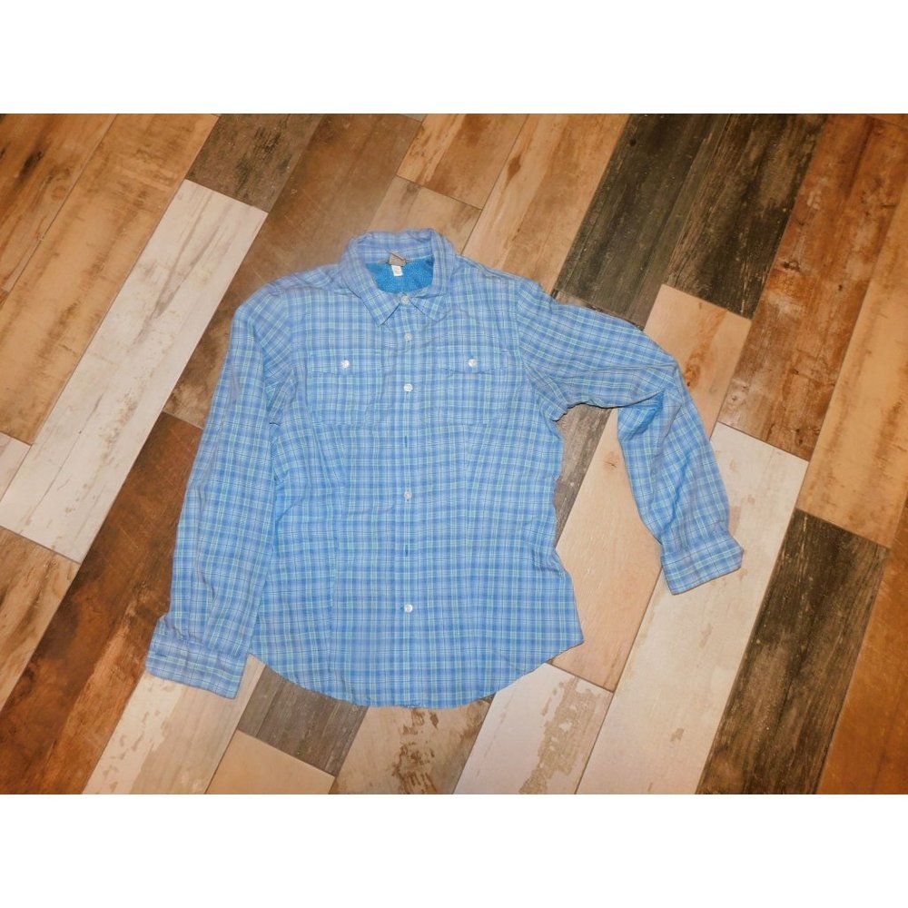 Duluth Trading Co Plaid Button Up Shirt Long Sleeve Hiking Outdoor Womens M